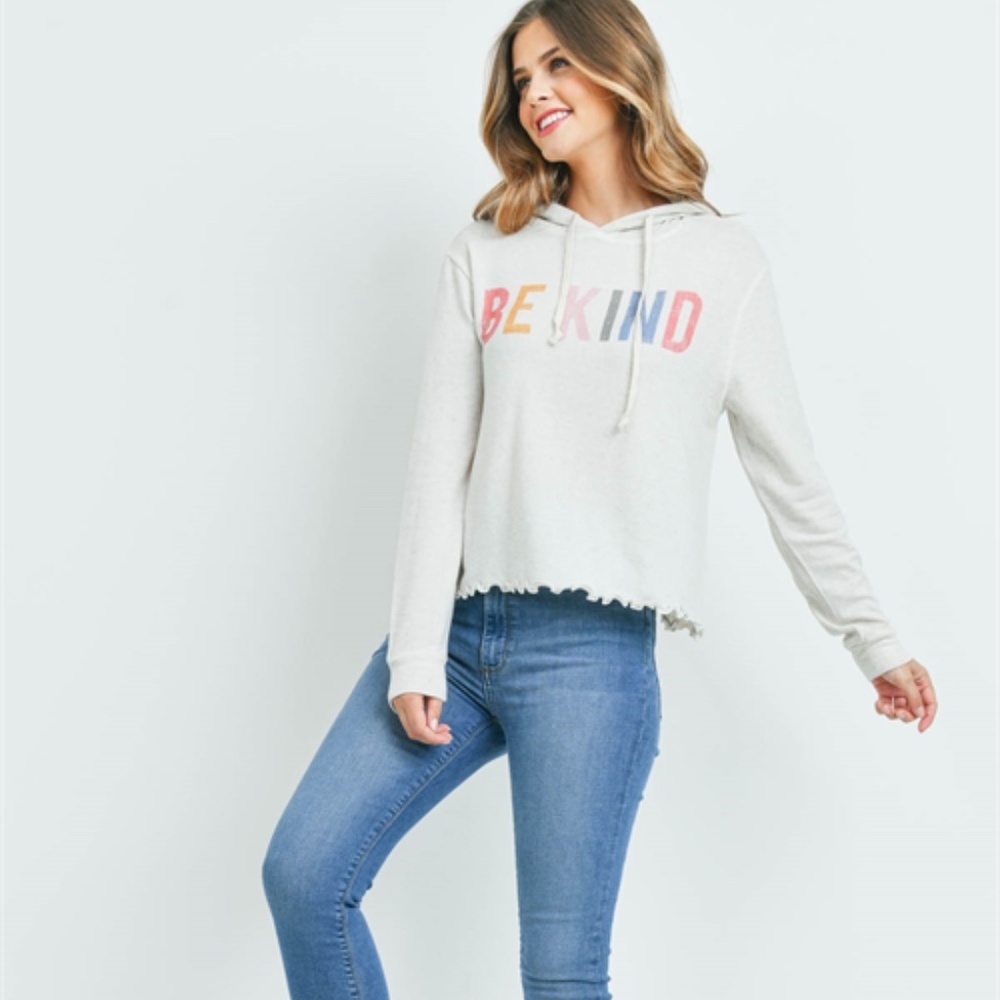 "BE KIND" Statement hooded top - Picture 2 of 9